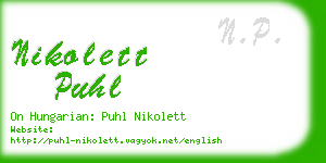 nikolett puhl business card